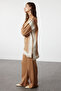 Camel Rahat Kesim Triko Çizgili Tunik-Pantolon Alt-Üst Takım TCTAW24US00057 - 2