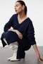 Navy Blue Maxi Knitwear Wide Fit Dress Twoaw23El00642 - 2