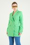 Women's Button Detail Double-Breasted Jacket Green - 2