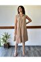 Sleeveless Beige Muslin Shirt Dress Std - 3