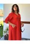 Jewelled Pomegranate Flower Muslin Dress with Pockets and Shirt Collar - 4