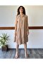 Sleeveless Beige Muslin Shirt Dress Std