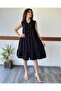 Sleeveless Black Muslin Shirt Dress Std - 2