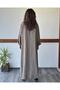 V-Neck Long Sleeve Earth Italian Linen Plus Size Dress - 5