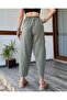 Khaki Cotton Linen Shalwar Trousers - Double Pocket - 5