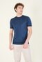 Men's Crew Neck Mercerized T-Shirt Petrol Blue - 3