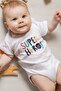 Organic %100 Cotton Super Hero Printed Short-Sleeved Baby Snap-Fastened Bodysuit Bodysuit 5370