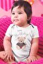 Organic 100% Cotton Teddy Bear Happy Birthday Printed Snap Fastener Baby Bodysuit 5405
