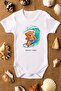 %100 Cotton Teddy Bear Surf Printed Baby Bodysuit Short Sleeve Snap-Fastened Bodysuit 5297
