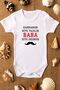 Organic %100 Cotton Hero Dad Printed Short Sleeve Snap-Fastened Baby Bodysuit Bodysuit 5579