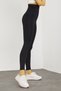 Black Extra High Waist Self-Striped Corset Women's Sports Tights - 3