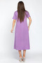 Purple Short Sleeve Dress with Crew Neck and Pockets - 3