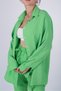 Women's Linen Textured Shirt and Pants Set Green T50371 - 4