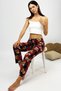 Women's 100% Cotton Breathable Fabric Elastic Waist Patterned Printed Pajama Bottoms Navy Blue Red Square Bear - 9