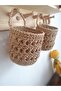 Paper Rope Knitted Hanging Basket, Wicker Handmade Knitted Hanging Basket, Hanging Organizer