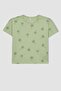 Patterned Short Sleeve Girl's Pajama Set - B0813a823sm - 2
