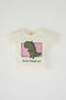 Baby Boy Regular Fit Dinosaur Printed Cotton Short Sleeve T-Shirt