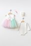 Pompom Baby Girl Newborn Mawlid Dress Baby Gift Mawlid Dress - 3