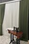Linen Background Curtain 1 Piece 70 Cm Single Wing 1 X 2.5 Pleat Green Color (Renso Gift) - 2
