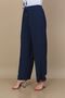 Women's Black Crepe Fabric Straight Cut Summer Elastic Large Size Trousers - 2