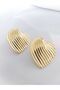 Steel Gold Heart Earrings