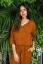 Cinnamon Muslin Color Wrap Top