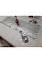 1 Table Runner/ 125x45cm / Silver Faux Leather/ 1.6-1.9 mm Thickness / 2 Leaf, 2 Flower Motifs Included as a Gift / - 5