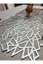 1 Table Runner/ 125x45cm / Silver Faux Leather/ 1.6-1.9 mm Thickness / 2 Leaf, 2 Flower Motifs Included as a Gift / - 2