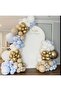 My Party Set^^ Gold Chrome* White* Sea Sand* Macaron Blue 100 Balloon Set