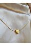 Women's Gold Flat Heart Necklace - 3