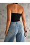 Black Diver Fabric - Halter Crop Blouse - 3