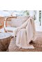 Linen Sea Shell Embroidered Bohemian Cream Handcrafted Pillow Throw Pillow Cover Summer Collection Semıcırcle - 2