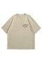 Women Men Beige Travis Utopia Printed Oversize Crew Neck Short Sleeve T-Shirt - 2