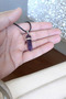 Amethyst Necklace Natural Stone Necklace Amethyst Stone Leather Cord Necklace - 2