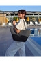 Jute Buttoned Double Color Women's Beach Bag Accessory Daily Casual Bag Natural Handmade Stylish Bag
