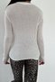 Women's White Corded 100% Cotton Knitwear Blouse - 4