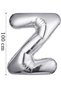 Foil Balloon Letter Z Helium Balloon 100 cm Silver Color - Letter Z Balloon - Letter Foil Balloon - Letter Z Balloon