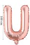 Foil Balloon Letter U Helium Balloon 100 Cm Rose Color - Letter U Balloon - Letter U Balloon