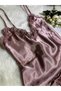 Women's Mink Satin Lace Detailed Shorts Set - 2