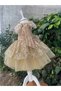 Gold Color Girls Tutu Evening Dress - 7
