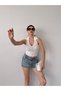 Women's Shirt Collar Button Detailed Backless Crop Blouse White - 6
