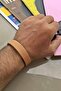 Men's Genuine Leather Bracelet - Plain Tan Cord Jewelry Accessory