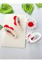 Hair Clip Niche Product Organic Handmade Red & White 4-Piece Hair Clip Set - 3