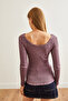 Women's Washable Burgundy Wide Collar Camisole Blouse Blz-19000722 - 6