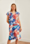 V-Neck Digital Printed Knitwear Summer Dress - ELB-19002227 - 6