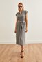 Smoked Polo Collar Thick Corded Women's Knitwear Summer Dress - ELB-19002232 - 2