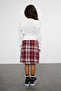 Ecru Girls' Plaid Patterned Ruffle Top Detailed Dress Tkdaw25El00005 - 4