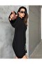 Knitted Sweater with Collar Collar Detail, Black, Standard Size - 3