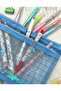 Checkered Blue A5 Double Compartment Unicorn Sequin Transparent Bag / Pencil Case / Collector - 2