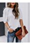 Women's Short Sleeve Pleated Balloon Sleeve Ruffled Blouse